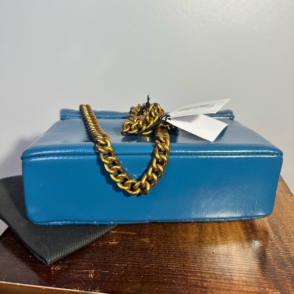 Kurt Geiger London Mini Brixton Genuine Leather Convertible Bag Teal - Picture 6 of 7